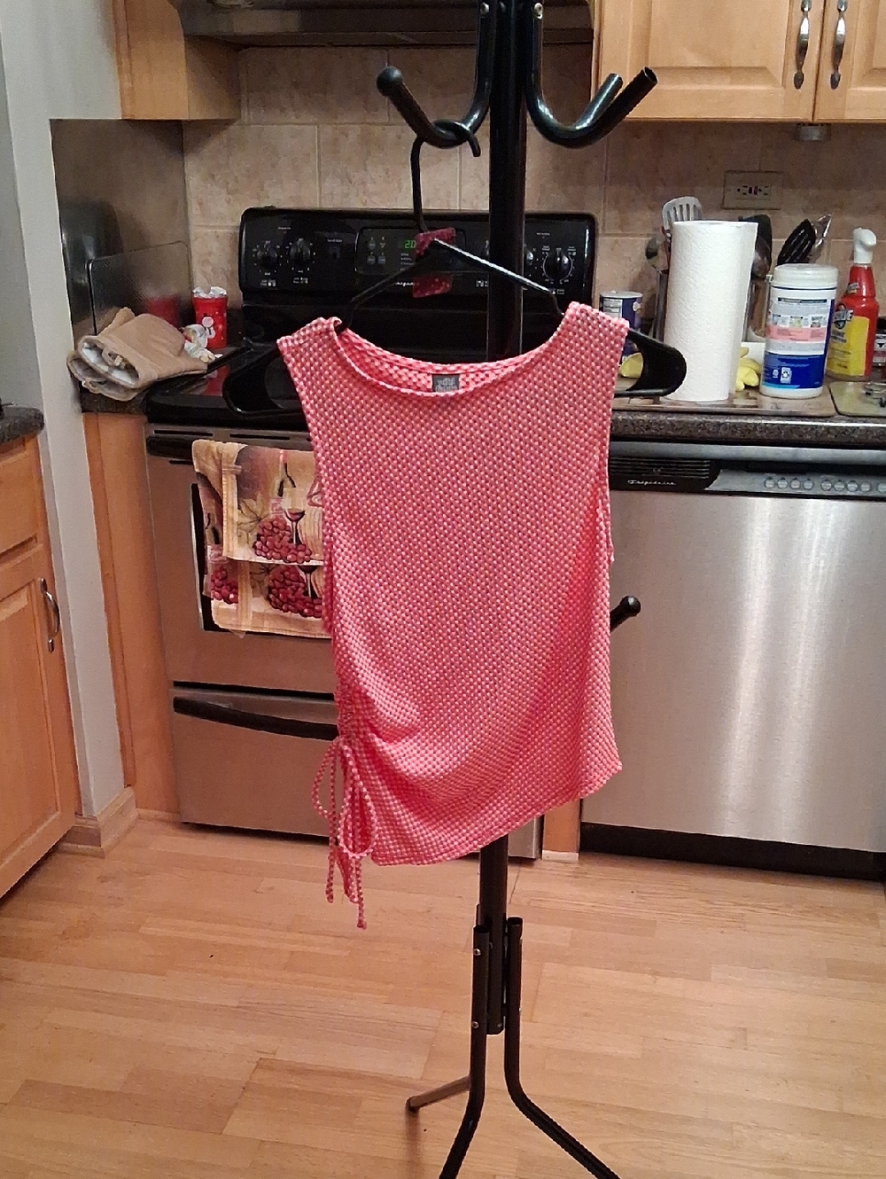 wild fable Coral Pink Patterned Side-Tie Tank Top